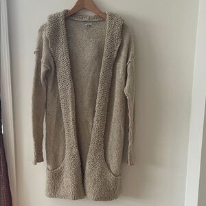 Ecote Cozy Tan Hooded Cardigan.Worn once.